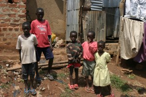 Kids living in the slums of Uganda